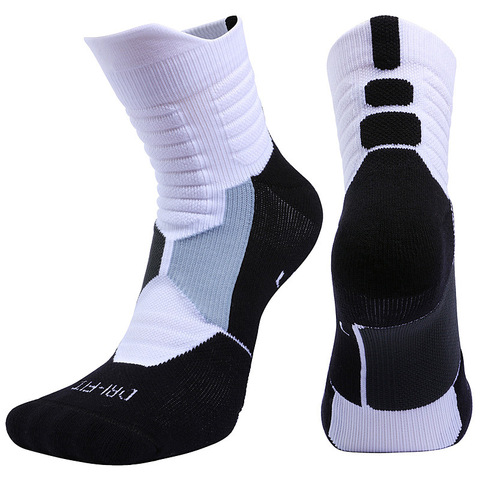 Chaussettes de Compression pour hommes, nouveau, de haute qualité, pour Sports de plein air, basket-ball, cyclisme, bas avec serviette en coton ► Photo 1/6