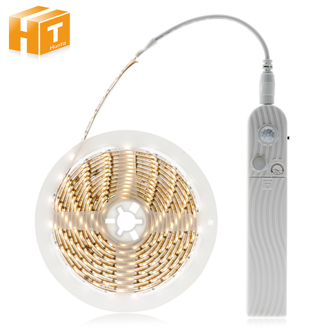 Bande lumineuse LED 2835 avec capteur de mouvement PIR, luminaire décoratif d'intérieur, idéal pour une chambre à coucher, des toilettes ou comme veilleuse, à monter soi-même ► Photo 1/6