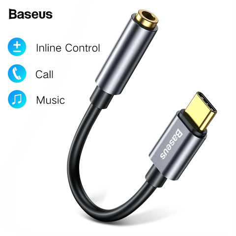 Baseus USB Type C à 3.5mm Jack OTG adaptateur USB-C type-c à 3.5mm écouteur Audio Aux câble pour Huawei Xiaomi Mi 9 8 Oneplus 7 ► Photo 1/6