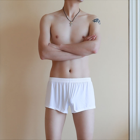 Boxer pour hommes Doux Tricot Extensible Confortable Respirant Garçons Sous-Vêtements Hommes Boxeurs Lâche Culottes Lingerie Maison Vêtements De Nuit ► Photo 1/6