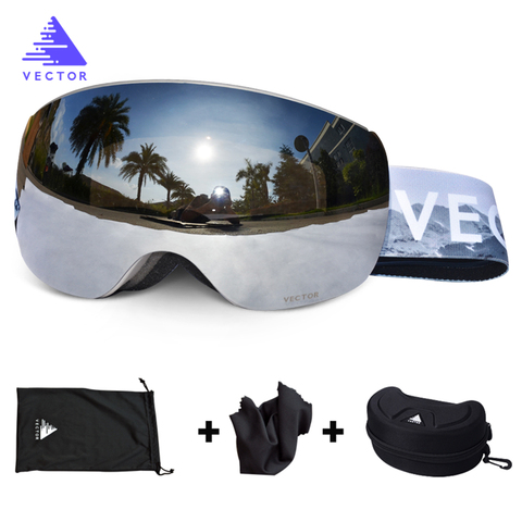 OTG Ski Snowboard miroir magnétique lunettes femmes hommes Ski lunettes masque UV 400 neige Protection lunettes adulte Double sphérique ► Photo 1/5