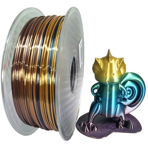 Soie PLA pour imprimante 3d, Filament arc-en-ciel, à lustre riche et soyeux, matériau d'impression Ramdon multicolore, 1kg, 1.75mm ► Photo 1/6