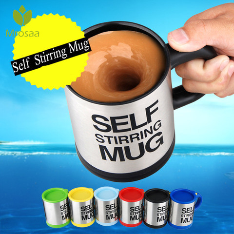 400ml tasses automatique électrique paresseux café lait auto-remuant tasse tasse mélange tasse Smart acier inoxydable jus mélange tasse Drinkware ► Photo 1/6