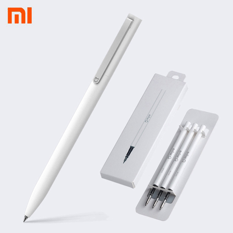 Stylo Gel métal avec recharge Gel 0.5mm pour stylo Xiaomi Mi avec boîte PP 0.5MM recharge suisse bleu/noir/rouge pour bureau ► Photo 1/6