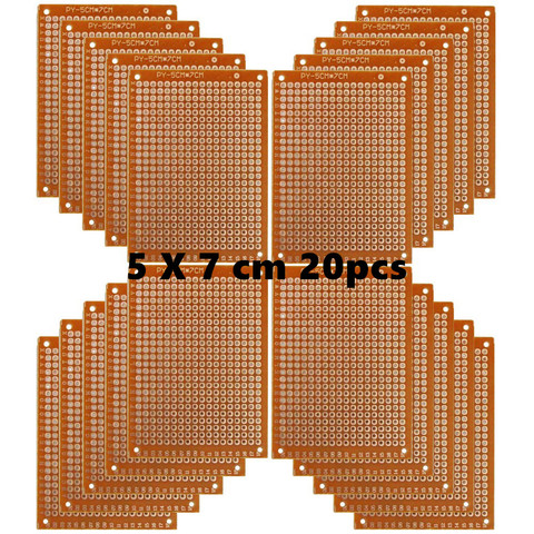 Cuivre Perfboard 20 PIÈCES Composites En Papier Cartes DE CIRCUITS IMPRIMÉS (5 cm x 7 cm) Universel Platine De Prototypage Circuit Imprimé Simple Face ► Photo 1/4