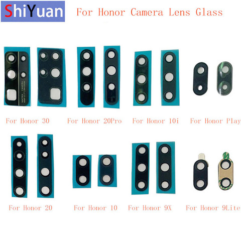 Verre de remplacement pour objectif de caméra arrière, 2 pièces, pour Huawei Honor 30 20 Pro 20 10i 10 9X Play 9 Lite ► Photo 1/6