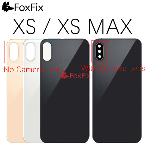 Coque arrière en verre pour iPhone XS MAX, boîtier de batterie, coque arrière avec objectif d'appareil photo ► Photo 1/1