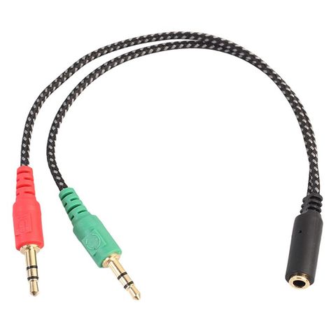 Séparateur d'écouteurs pour ordinateur, adaptateur d'écouteurs pour PC Audio et micro, 3.5mm femelle à double 3.5mm mâle ► Photo 1/6