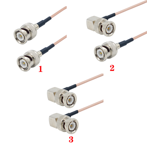 Prise mâle BNC à Angle droit à BNC droit pour caméra de transmission de signal vidéo SDI câble Coaxial souple 50 ohms RG316 ► Photo 1/4