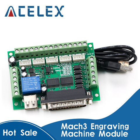 MACH3 Carte D'interface CNC 5 Axes Avec Optocoupleur Adaptateur Pilote de Moteur pas à pas + câble USB ► Photo 1/6