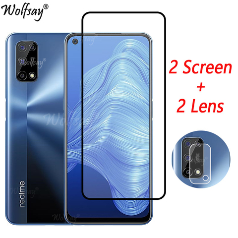 Protecteur d'écran à couverture complète, en verre trempé pour caméra Oppo Realme 7 5G 6.5 ► Photo 1/6