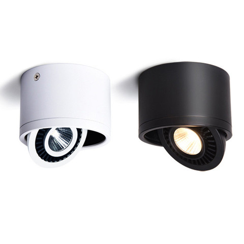 Spot lumineux de plafond avec technologie COB rotatif Led ° rotatif LED °, éclairage d'intérieur, montage en surface, blanc chaud/chaud, 5/7/10/15W, 360/110 V ► Photo 1/3