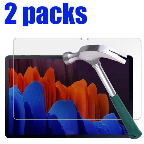 2 paquets trempé protecteur d'écran en verre pour Samsung galaxy tab S7 S7 + plus SM-T870 SM-T875 SM-T970 SM-T975 9H film protecteur ► Photo 1/6