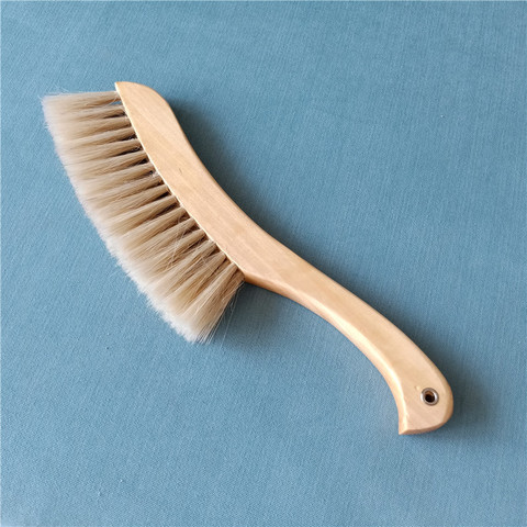 Brosse de nettoyage de lit en bois massif naturel, poils de crinière, époussetage, drap de lit, 31.5cm x 20cm x 5cm ► Photo 1/6