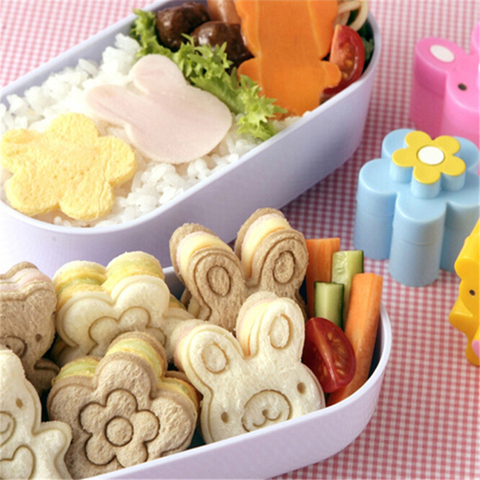 Ensemble de couteaux à Sandwich mignons, ensemble de formes de coupe-biscuits, moules à Bento en plastique, pain, Biscuit gaufré, nouveau, 3 pièces/paquet ► Photo 1/6