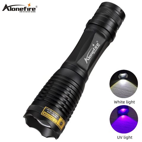 Alonefire E007-WU 8000lums 2 en 1 lampe torche à LED UV 395nm détecteur d'urine ultraviolette pour tapis ► Photo 1/6