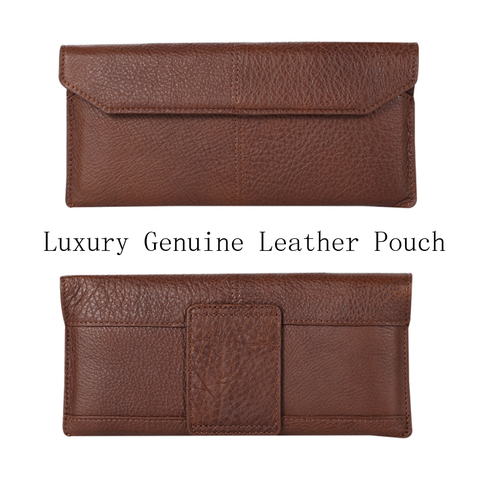 4.7-7.2 pouces mince en cuir véritable Smartphone pochette ceinture pince étui étui pour iPhone Samsung Huawei Xiaomi LG Sony taille sac ► Photo 1/6