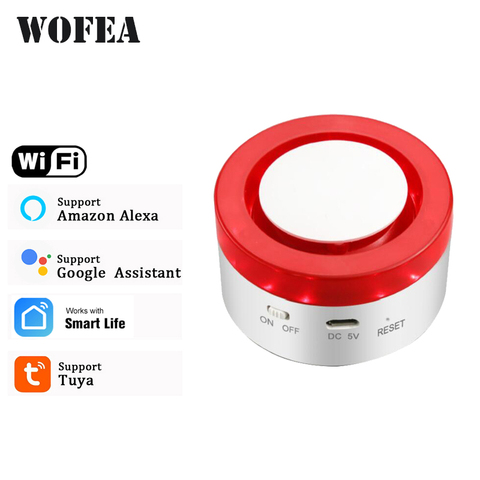 WiFi Intelligent Stroboscope Sirène Fonctionnent Avec Tuya Porte Capteur PIR L'eau Detecter Compatible W Alexa Google Home Tuyasmart Smartlife APPLICATION ► Photo 1/4