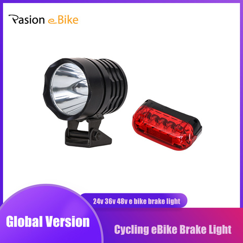 PASION E VÉLO Éclairage Vélo feu de stop led 48 V 36 V 24 V voyant d'avertissement Électrique Vélos Vélo lumière arrière Lampe De Queue Sondeurs ► Photo 1/5