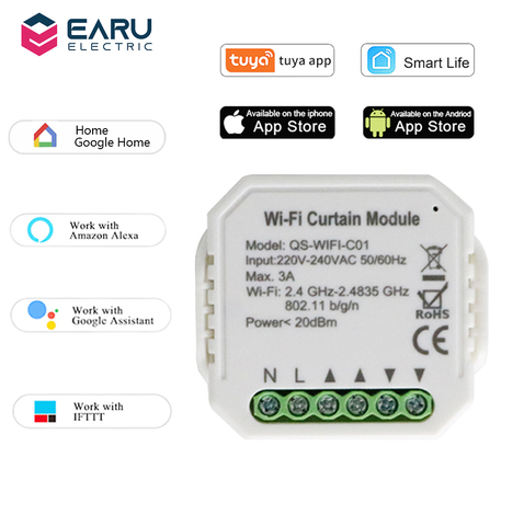 Module de commutateur de rideau intelligent WiFi, moteur de volet de stores roulants par Smart Life Tuya APP télécommande fonctionne avec Alexa Google Home ► Photo 1/6