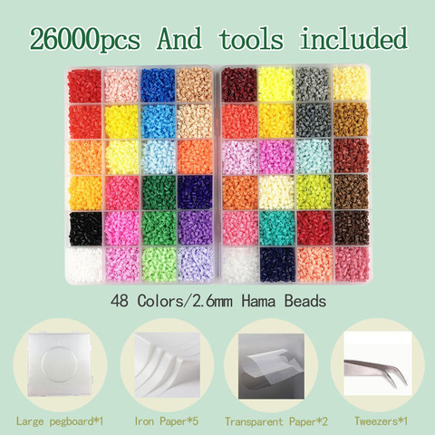 2.6mm/5mm Hama perles fusible perler fer perles outil et modèle éducation jouet fusible perle Puzzle 3D pour les enfants ► Photo 1/6