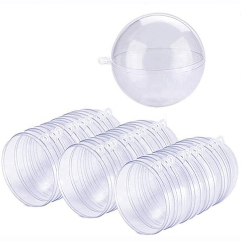 Boule suspendue pour arbre de noël, 24 boules/lot, 70mm, boule transparente remplie de plastique, ornement, DIY ► Photo 1/6