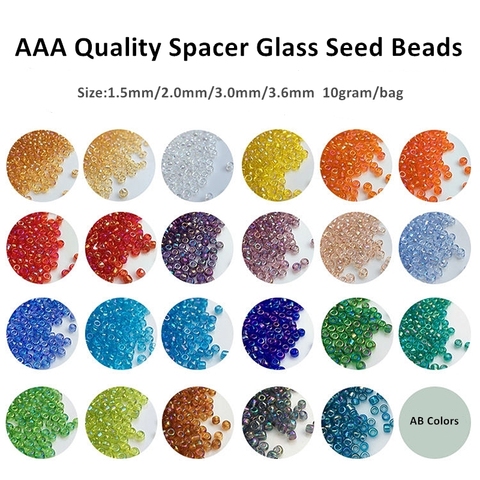 1.5mm 2mm 3mm 3.6mm entretoise Cezch perles de verre AB coloré perle de verre pour bijoux faits à la main bricolage faisant des vêtements perle 10g ► Photo 1/6