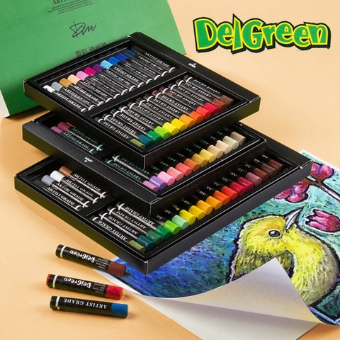 Delgreen – ensemble de crayons professionnels couleur Pastel à l'huile douce, blanc/peau/noir, pour peinture à l'huile, stylo pour étudiants, fournitures d'art de dessin ► Photo 1/6