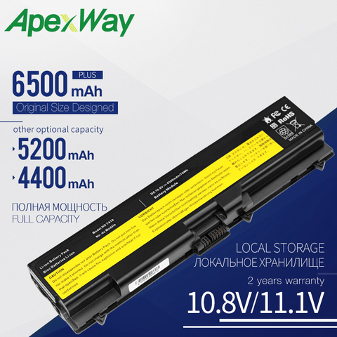 Apexway – batterie pour ordinateur portable, pour Lenovo ThinkPad T410 T410i T420i T510 T520 L512 42T4751 W510 4389 W520 Edge 14 