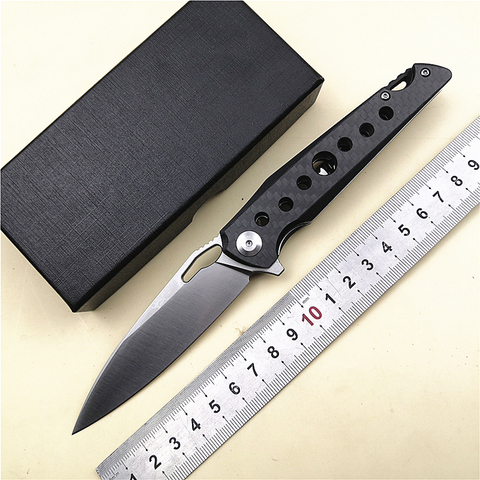 KESIWO – couteau de poche pliant KH13 D2, manche en Fiber de carbone, EDC/survie/camping, chasse en plein air ► Photo 1/6