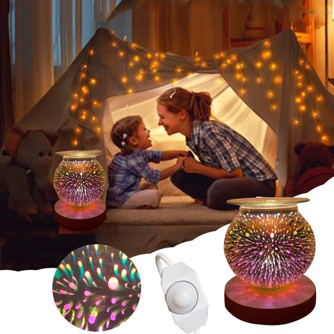 Brûleur d'encens électrique 3D, brûleur de cire aromatique, lampe feu d'artifice, veilleuse, diffuseur d'aromathérapie, chauffe-cire pour maison et bureau ► Photo 1/6