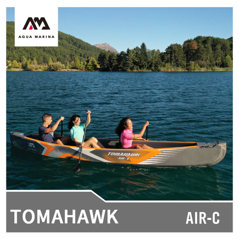 AQUA MARINA TOMAHAWK-Air-C 3 personnes, canoë-Kayak gonflable haut de gamme, pour rames de sport, 478x88cm ► Photo 1/6