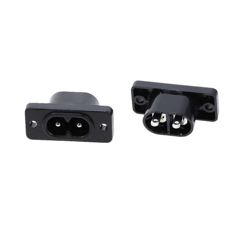 IEC320 C8 Noir 2 Terminal Plug Power Prise D'entrée AC 250 v 2.5A 5 pcs ► Photo 1/6