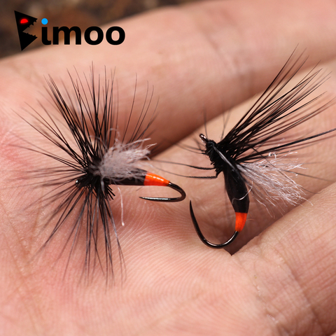 Bimoo 10 pièces taille #12 ailé noir fourmi mouche sèche mouches de pêche pour rivière rocheuse truite mouches de pêche appâts artificiels leurres ► Photo 1/5