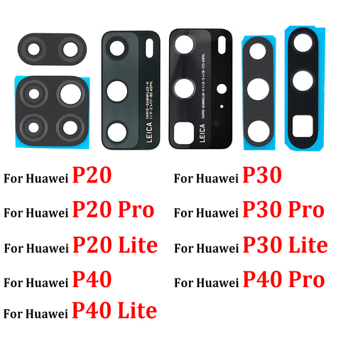 2 pièces/lot, lentille arrière en verre de caméra avec autocollant pour Huawei P20 P30 Lite / P40 Pro ► Photo 1/1