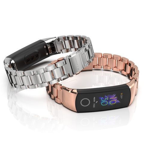 Bracelet connecté en acier inoxydable, pour Huawei Honor Band 5, 5, 4, 3 ► Photo 1/6