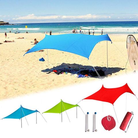 Pare-soleil de plage, léger, Portable, tente, avec sac de sable UV, grand auvent familial, pour plein air, pêche et Camping ► Photo 1/6