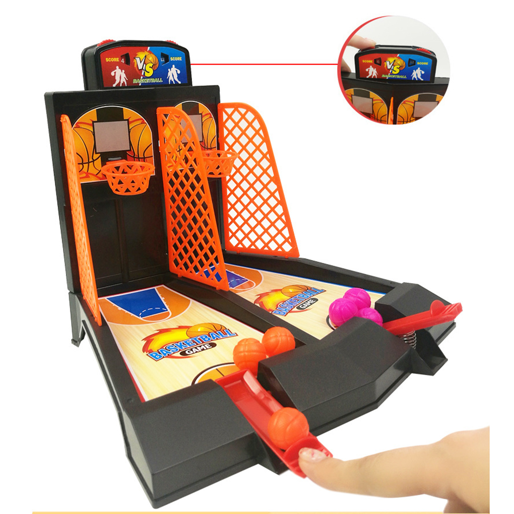 NOEARR Jouet de Basket-Ball de Bureau Mini Panier de Basket Mini Table de Basketball Jeux D/'arcade Game à 2 Joueurs Jeu de Société Interactif Jeu de Jouets de Catapulte pour Enfants