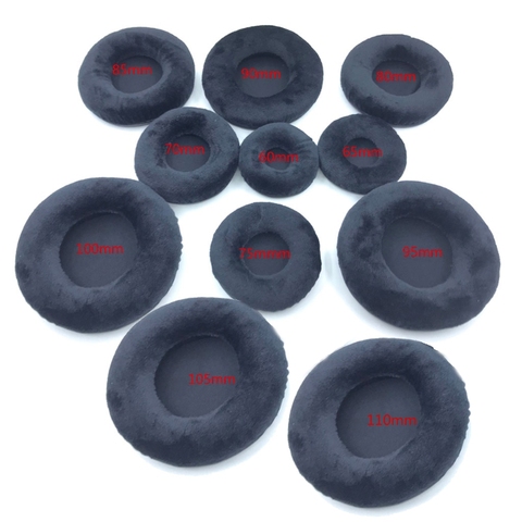 2 pièces/1 paire velours universel casque coussins remplacement oreillettes coussin 70mm 90mm 60mm-110mm pour tous les écouteurs écouteurs ► Photo 1/6