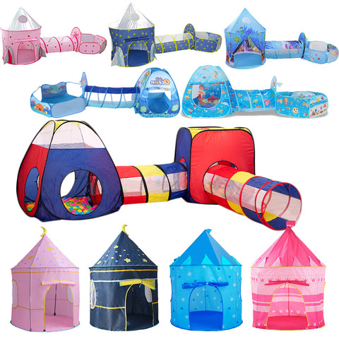 Portable 3 In1 bébé tente enfant ramper Tunnel jouer tente maison balle fosse piscine tente pour enfants jouet balle piscine océan porte-balle ensemble ► Photo 1/6