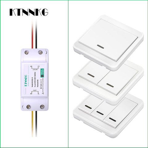 Interrupteur sans fil, interrupteur pour maison intelligente, 433Mhz, 220V, 1Gang, télécommande sans fil, pour luminaire d'intérieur fluorescent, LED, grands ventilateurs ► Photo 1/6