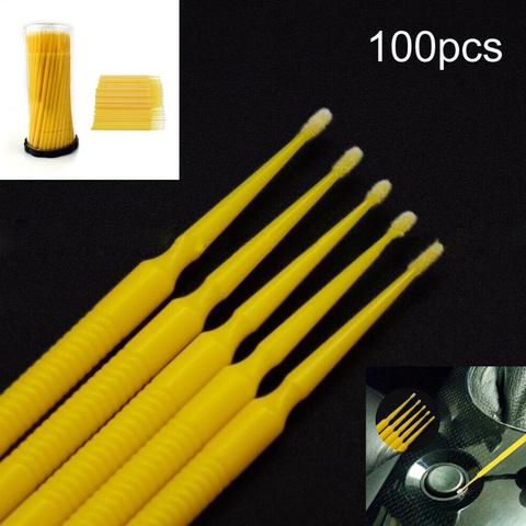 100 pièces retoucher peinture micro brosse conseils auto mini tête brosse voiture pièces tête 1.0mm mini pulvérisation voiture applicateur bâton ► Photo 1/6