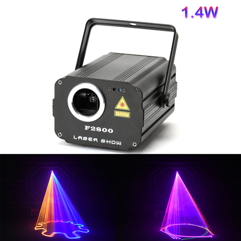 Lumières laser colorées RGB Scanner DMX 1400 512 mW, lumières pour fête noël DJ et Disco ► Photo 1/6