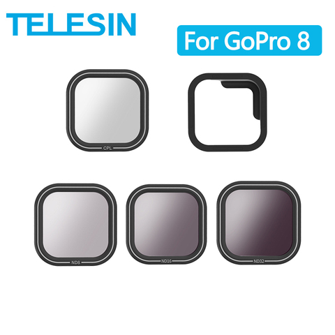 TElESIN – jeu de filtres magnétiques CPL ND 8/16/32, pour gopro 8 hero8, accessoires d'objectif de caméra go pro 7 6 5, filtre polarisé ► Photo 1/6