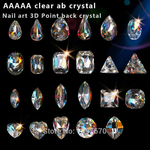 Cristal brillant multi-formes AB, 20 pièces, strass en verre, pierre de pointage, décoration Nail Art, bijoux diy, accessoires de manucure ► Photo 1/6
