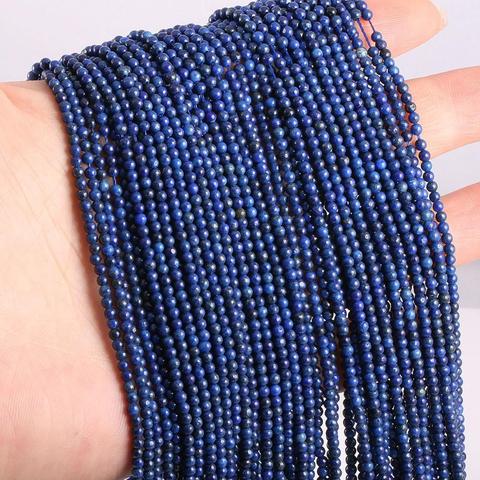 2022 nouvelles perles de pierre naturelle en gros perles Lapis lazuli pour la fabrication de bijoux perles Bracelet à bricoler soi-même accessoires 2mm 3mm ► Photo 1/2