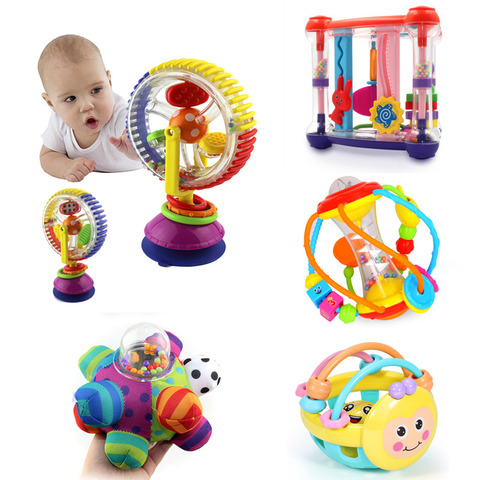 Jouets éducatifs pour bébés de 0 à 12 mois, apprendre à monter des hochet, boule à ramper, Puzzle éducatif pour bébé de 0 à 12 mois ► Photo 1/6