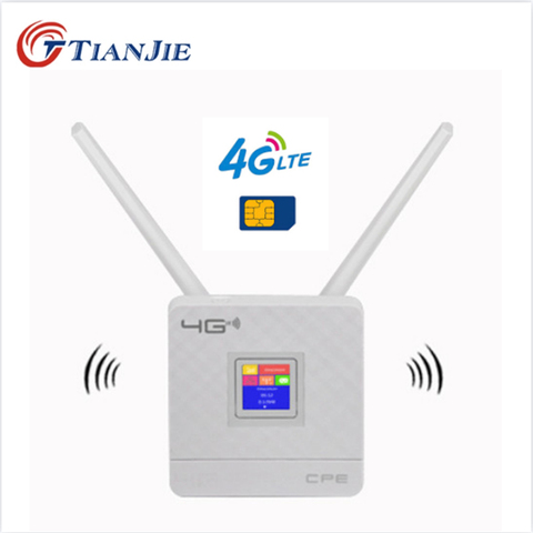 TIANJIE RJ45 WAN/LAN routeur 4G WIFI LTE déverrouiller CPE 300Mbps carte Sim sans fil + antennes + port Ethernet Hotspot Modem Dongle routeur ► Photo 1/6