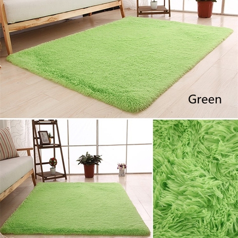 Le plus nouveau tapis mou de peluche de mercerisation de soie lavée épaissie pour le salon chambre tapis antidérapants de plancher tapis d'absorption d'eau ► Photo 1/6