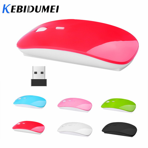 Kebidumei USB optique 2.4G récepteur de souris sans fil Super Ultra mince souris mince souris sans fil pour jeu ordinateur PC portable bureau ► Photo 1/6